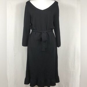 Talbots pure Italian marino wool sweater dress with ruffle hemline. Large